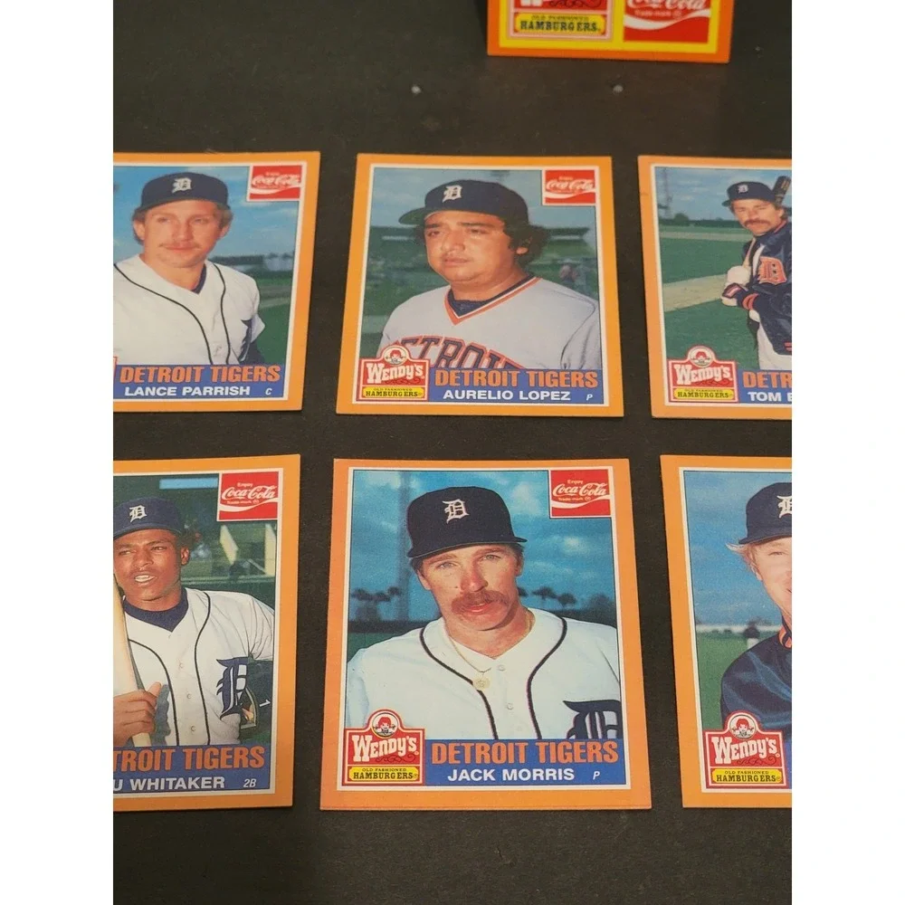 Vintage 1980s Topp's Wendy's Lot 9 Coca-Cola World Champs' 1984‎ Detroit Tigers